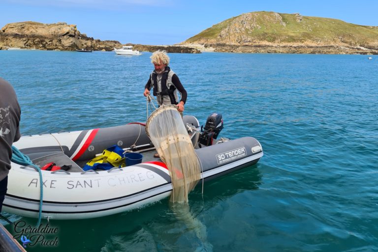 Récolte plancton Les 7 îles sur le Sant C’hirec