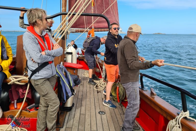 Réglage du Foc Les 7 îles sur le Sant C’hirec